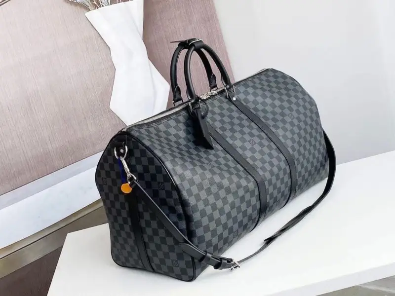 Sac de Voyage Damier Noir – Grand Format Premium