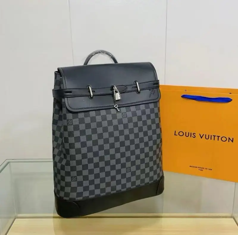 Sac à Dos Damier Noir – Grand Format Élégant