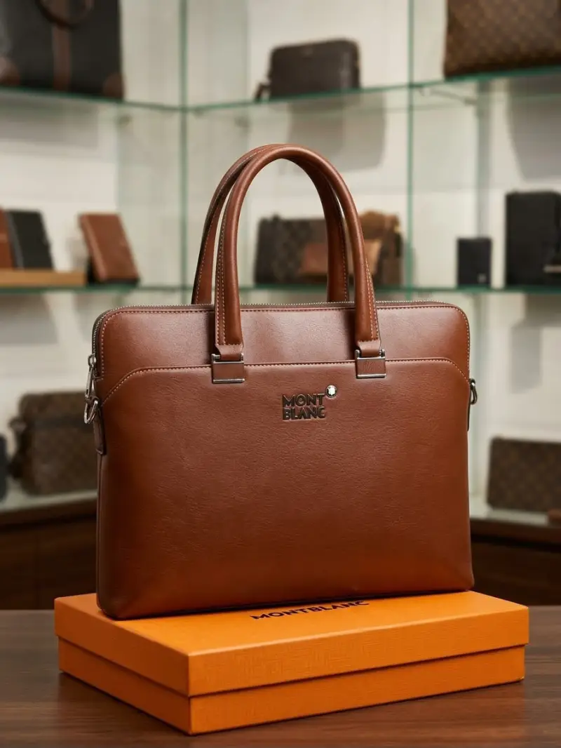 Sac business marron vintage à rabat